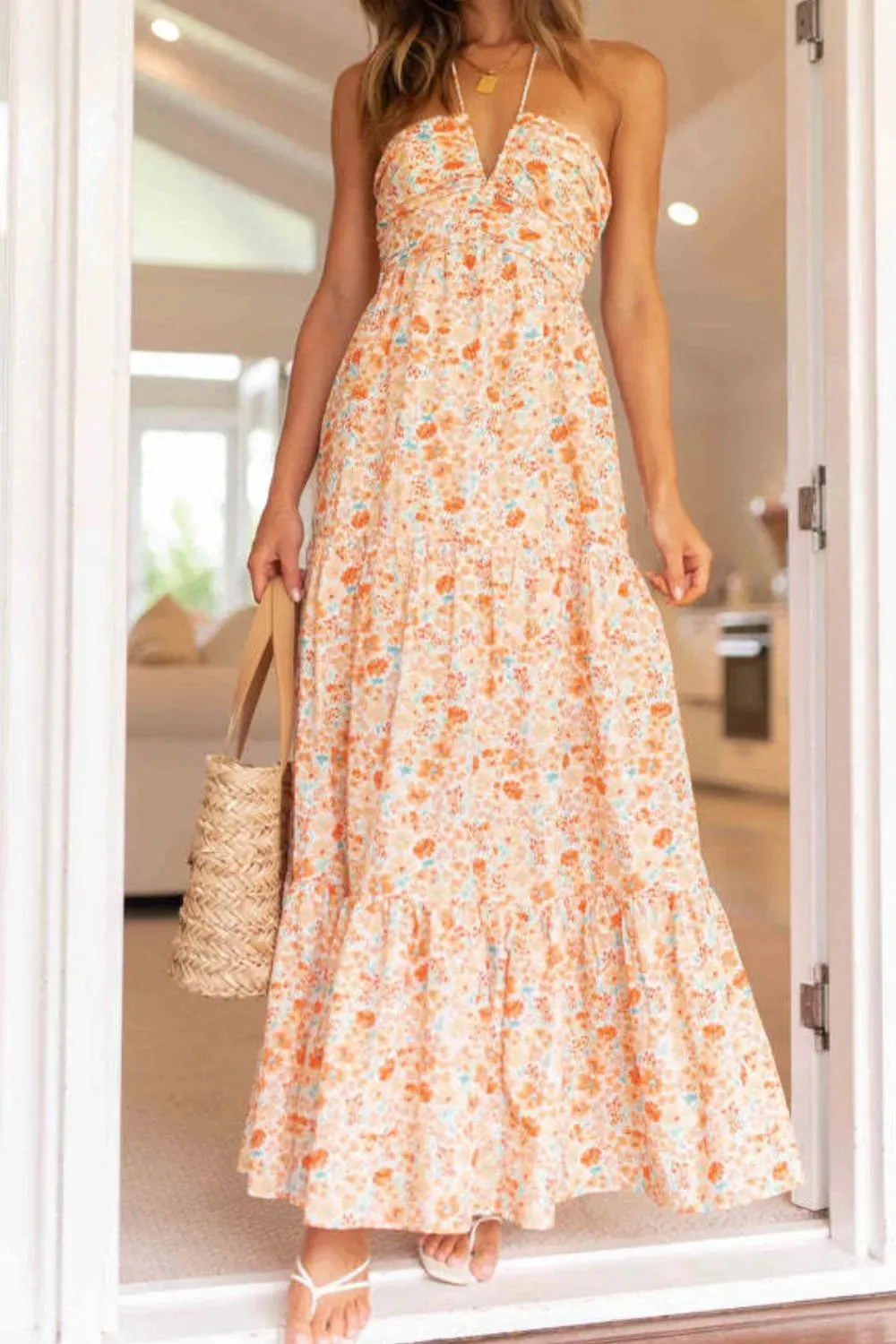 Tiered Halter Neck Printed Cami Dress sold by Charming Charlie product image thumbnail 2