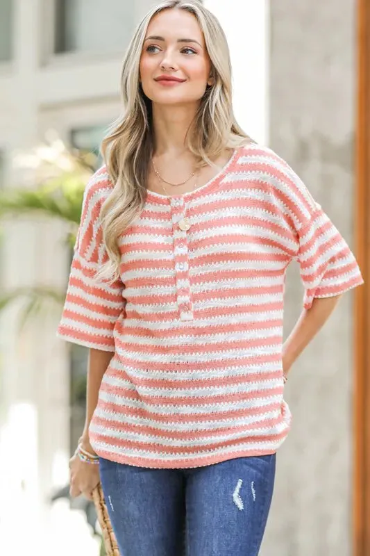 And The Why Stripe Knit Snap Button Front Casual Top sold by Charming Charlie product image thumbnail 5