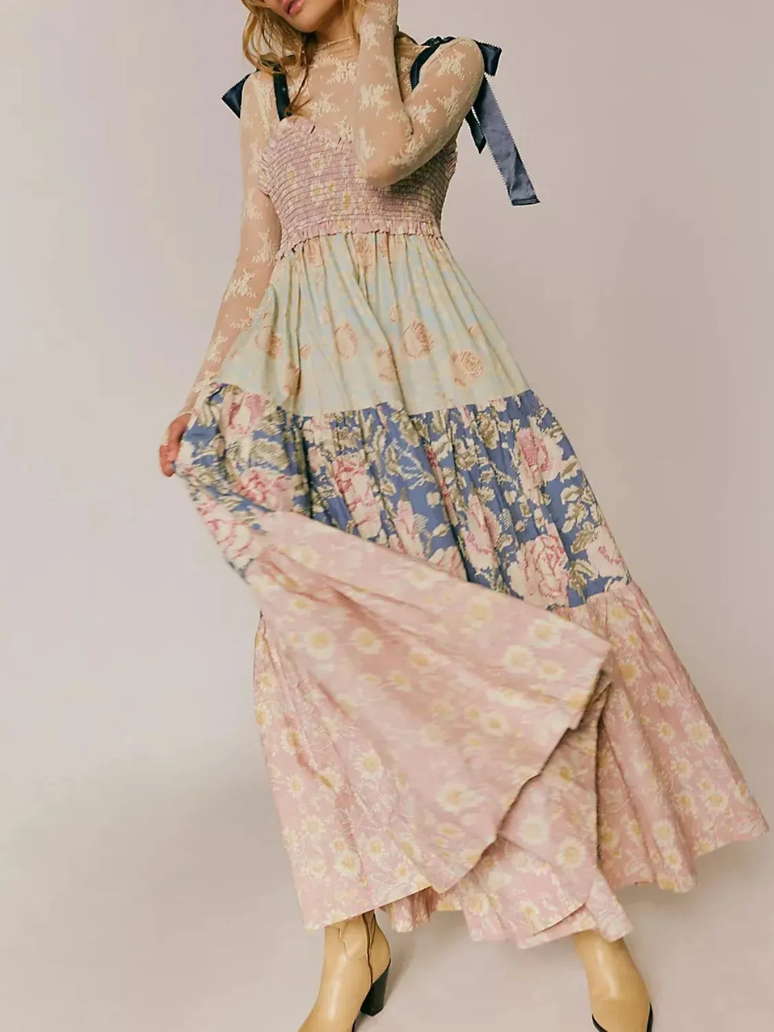 Printed V-Neck Tie Shoulder Cami Dress sold by Charming Charlie product image thumbnail 4