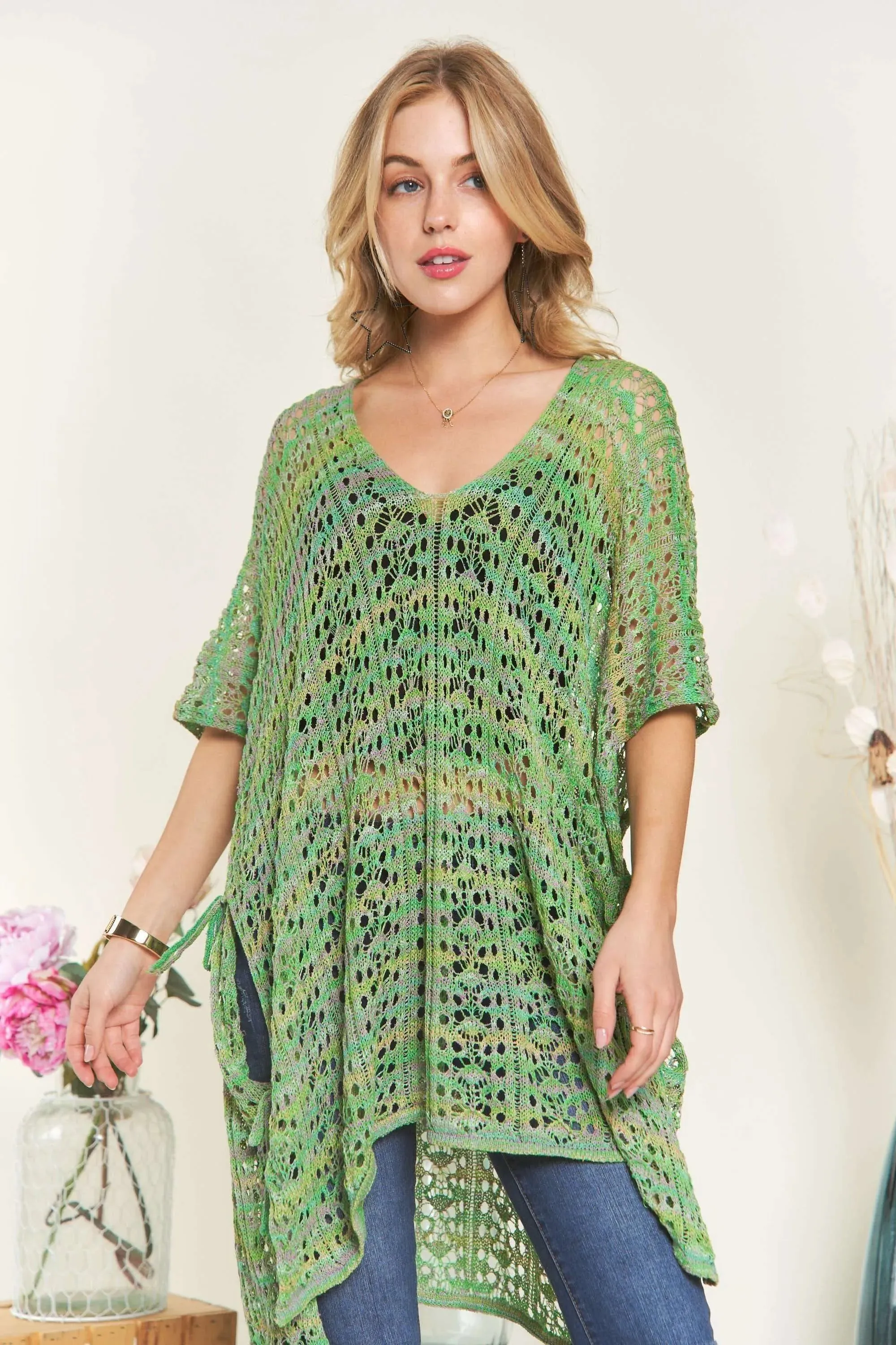 ADORA Crochet Cover Up Tunic Top sold by Charming Charlie product image thumbnail 3