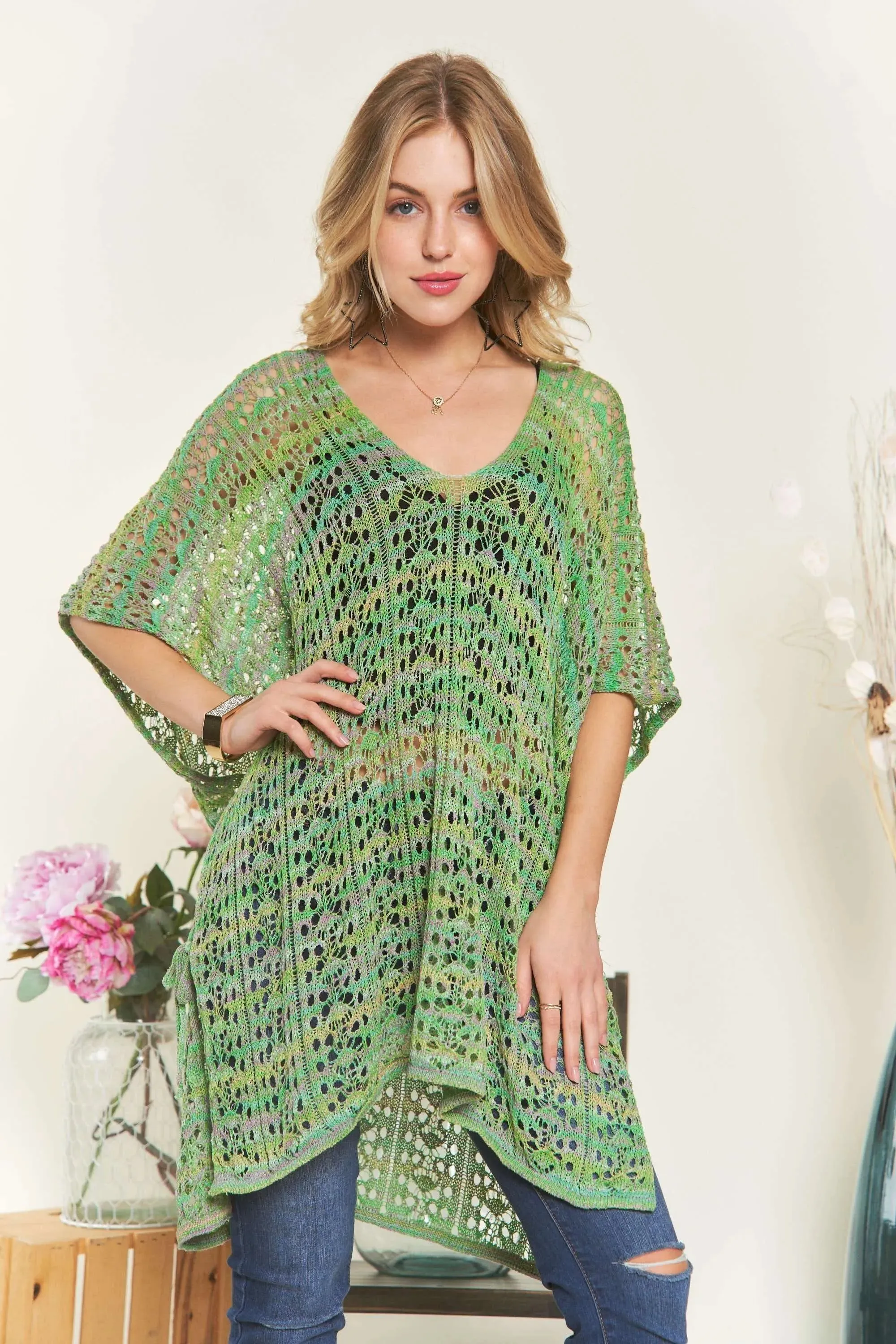 ADORA Crochet Cover Up Tunic Top sold by Charming Charlie product image thumbnail 2