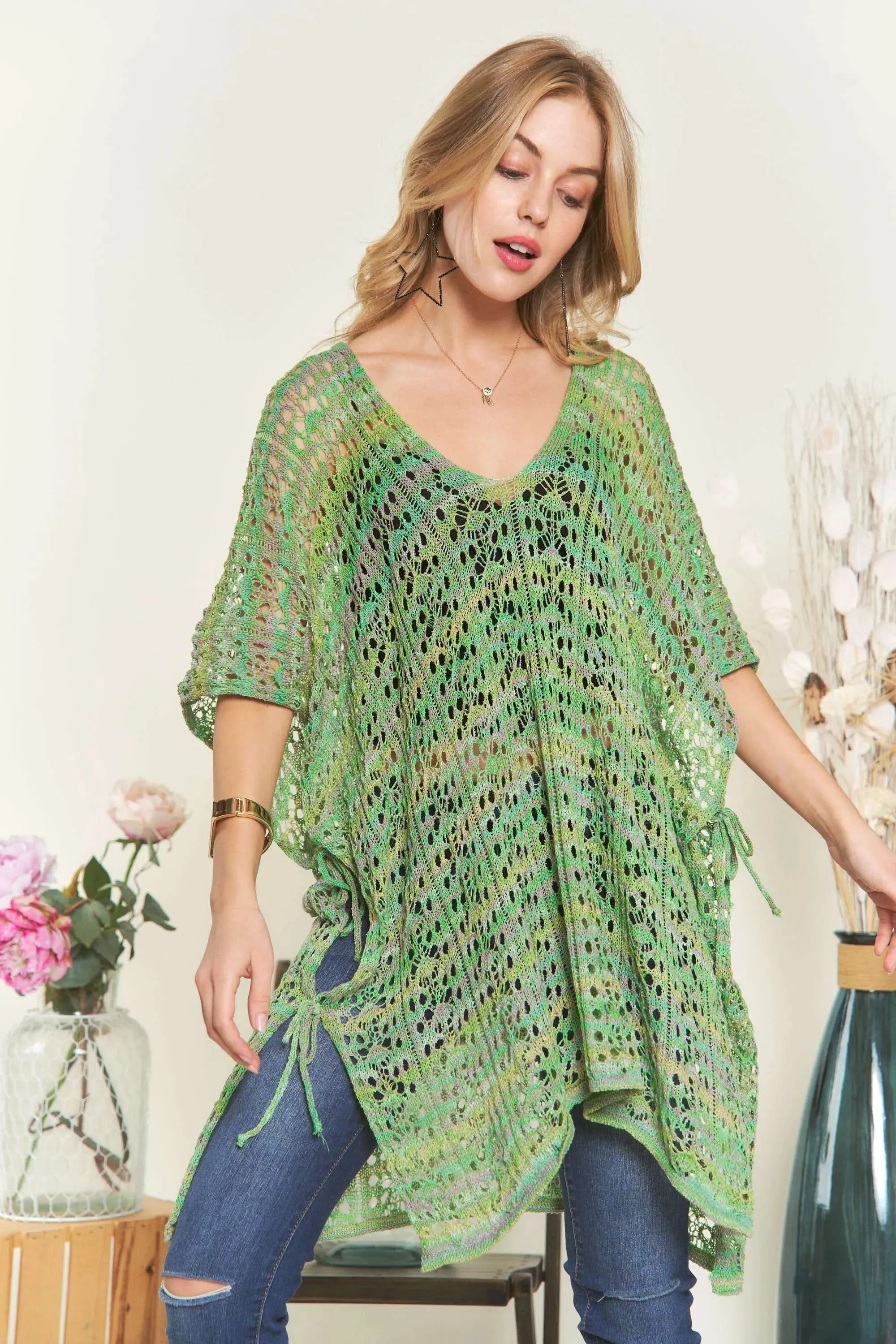 ADORA Crochet Cover Up Tunic Top sold by Charming Charlie