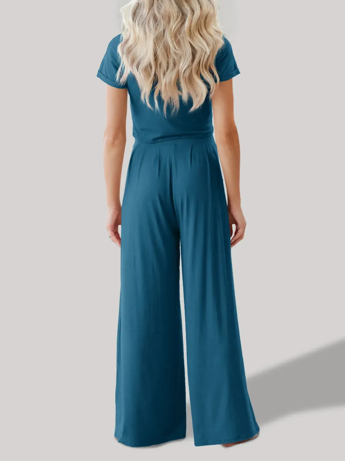 Round Neck Short Sleeve Top and Pants Set sold by Charming Charlie product image thumbnail 2