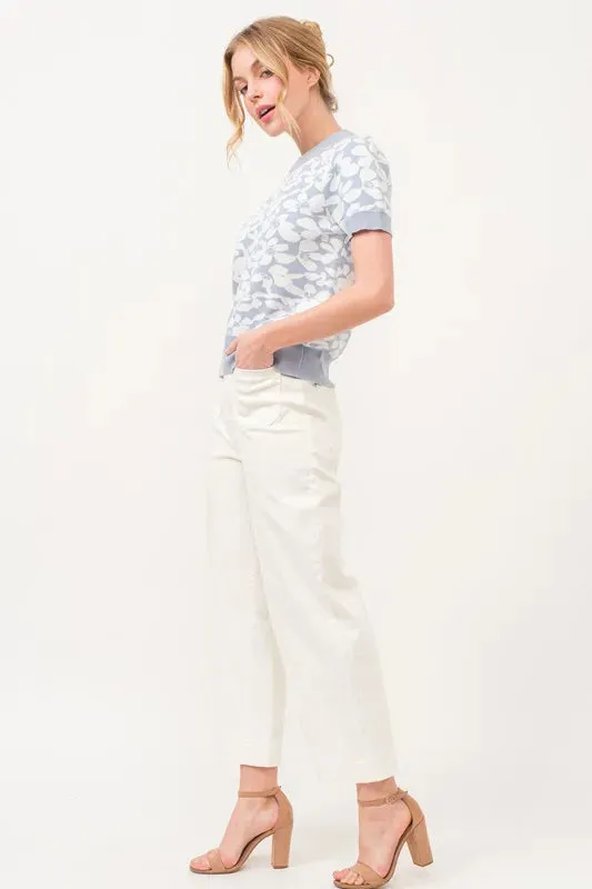 And The Why Short Sleeve Floral Pattern Knit Top sold by Charming Charlie product image thumbnail 5