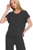 Zenana Rolled Sleeve Top and Pants Sweater Set sold by Charming Charlie