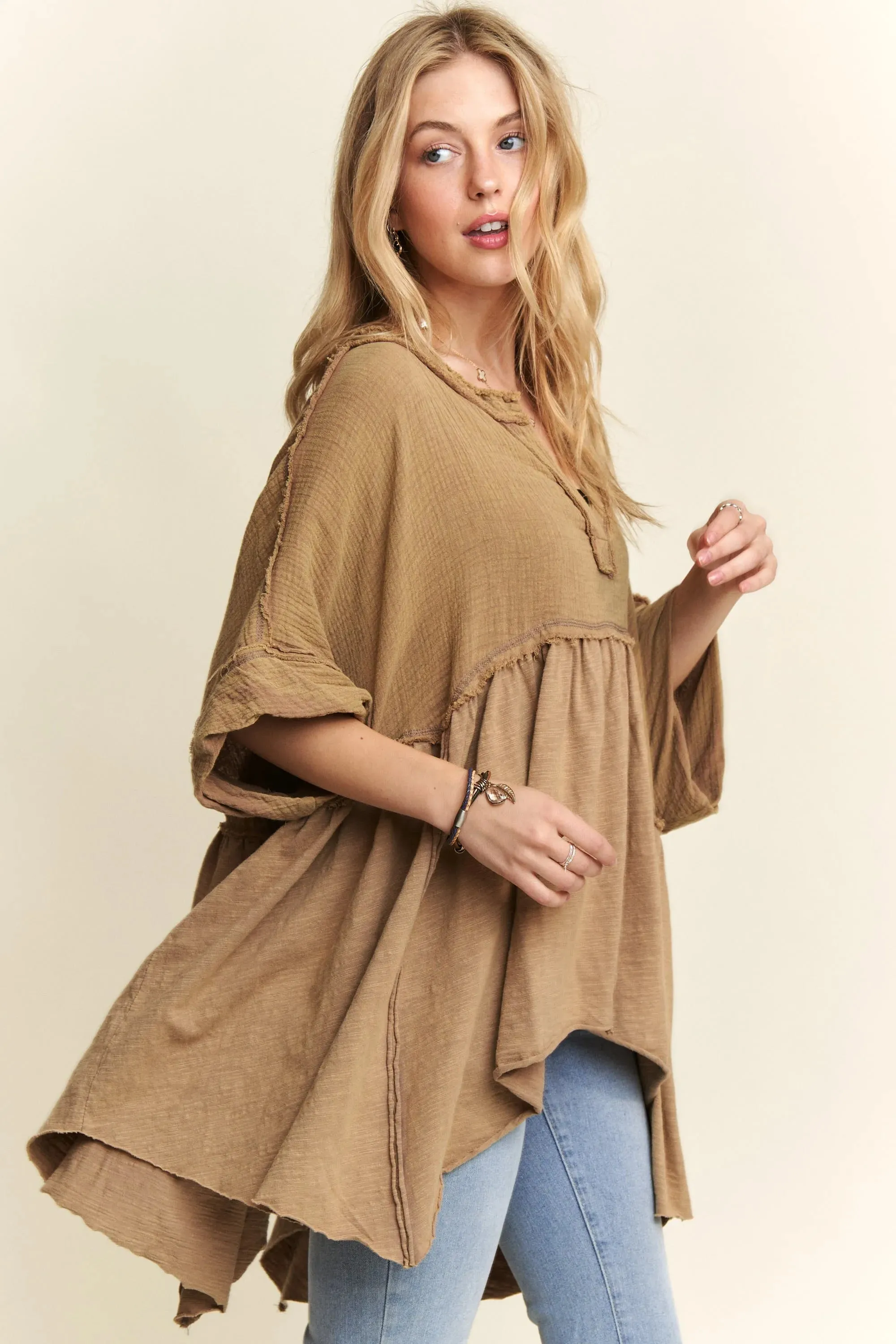 ADORA Oversized Mineral Washed Flare Top sold by Charming Charlie product image thumbnail 5