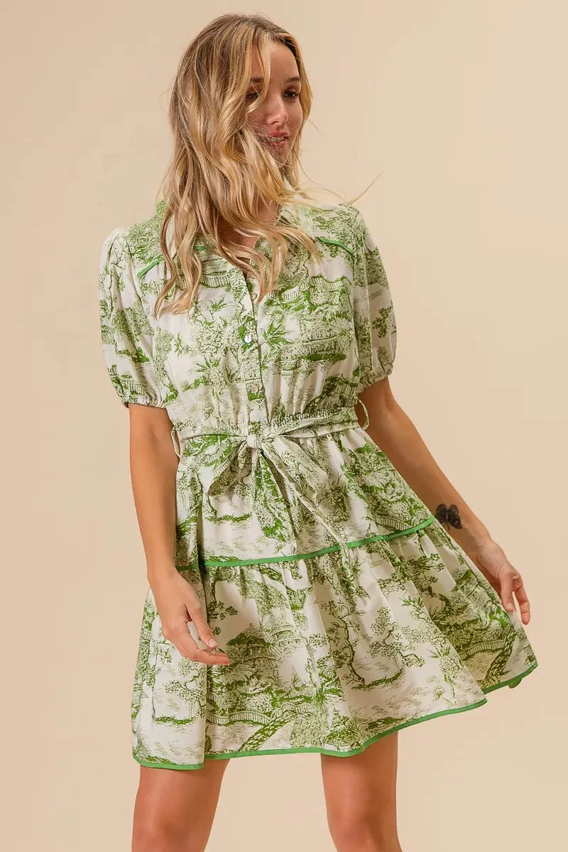 BiBi Woven Printed Tiered Dress sold by Charming Charlie product image thumbnail 3