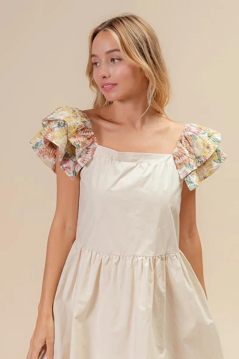 BiBi Flower Embroidered Floral Print Sleeve Dress sold by Charming Charlie product image thumbnail 2