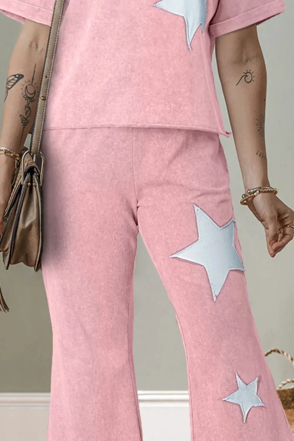 Star Round Neck Half Sleeve Top and Pants Set sold by Charming Charlie product image thumbnail 3
