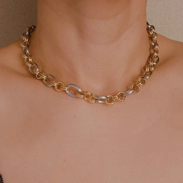 A Statement Two Tone Chain Necklace sold by Charming Charlie product image thumbnail 3