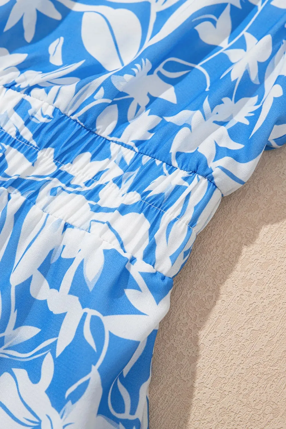 Floral V Neck Puff Short Sleeve Flowy Dress sold by Charming Charlie product image thumbnail 5