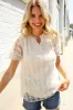 Classy Chic Ivory Swiss Dot Chiffon Button Yoke Lined Blouse sold by Charming Charlie