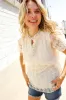 Classy Chic Ivory Swiss Dot Chiffon Button Yoke Lined Blouse sold by Charming Charlie