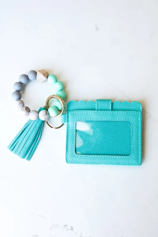 Turquoise Silicone Bead Slim Wallet Wristlet with Tassel sold by Charming Charlie