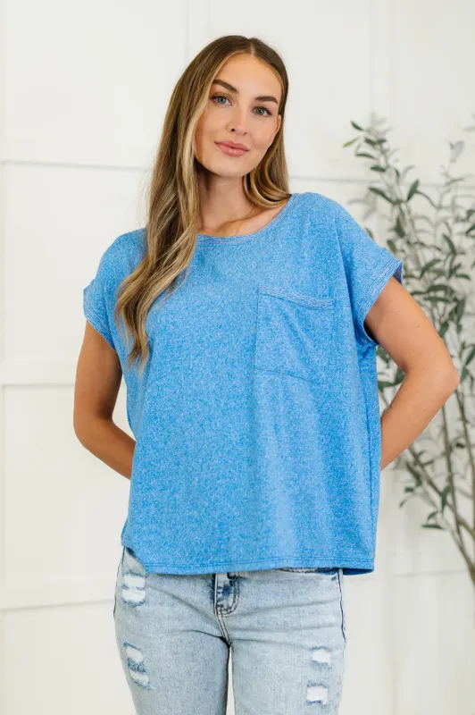 Heathered Harmony Basic Tee in Ocean Blue sold by Charming Charlie