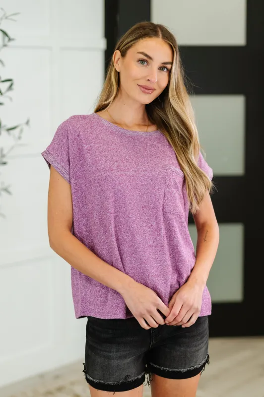 Heathered Harmony Basic Tee in Light Plum sold by Charming Charlie