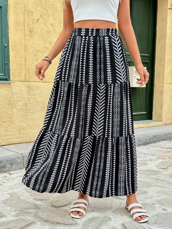 Printed High Waist Skirt sold by Charming Charlie