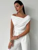 Asymmetrical Ruched Short Sleeve Top sold by Charming Charlie
