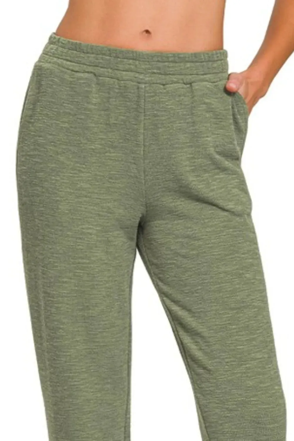 Zenana Cotton Slub Jogger Pants sold by Charming Charlie product image thumbnail 3