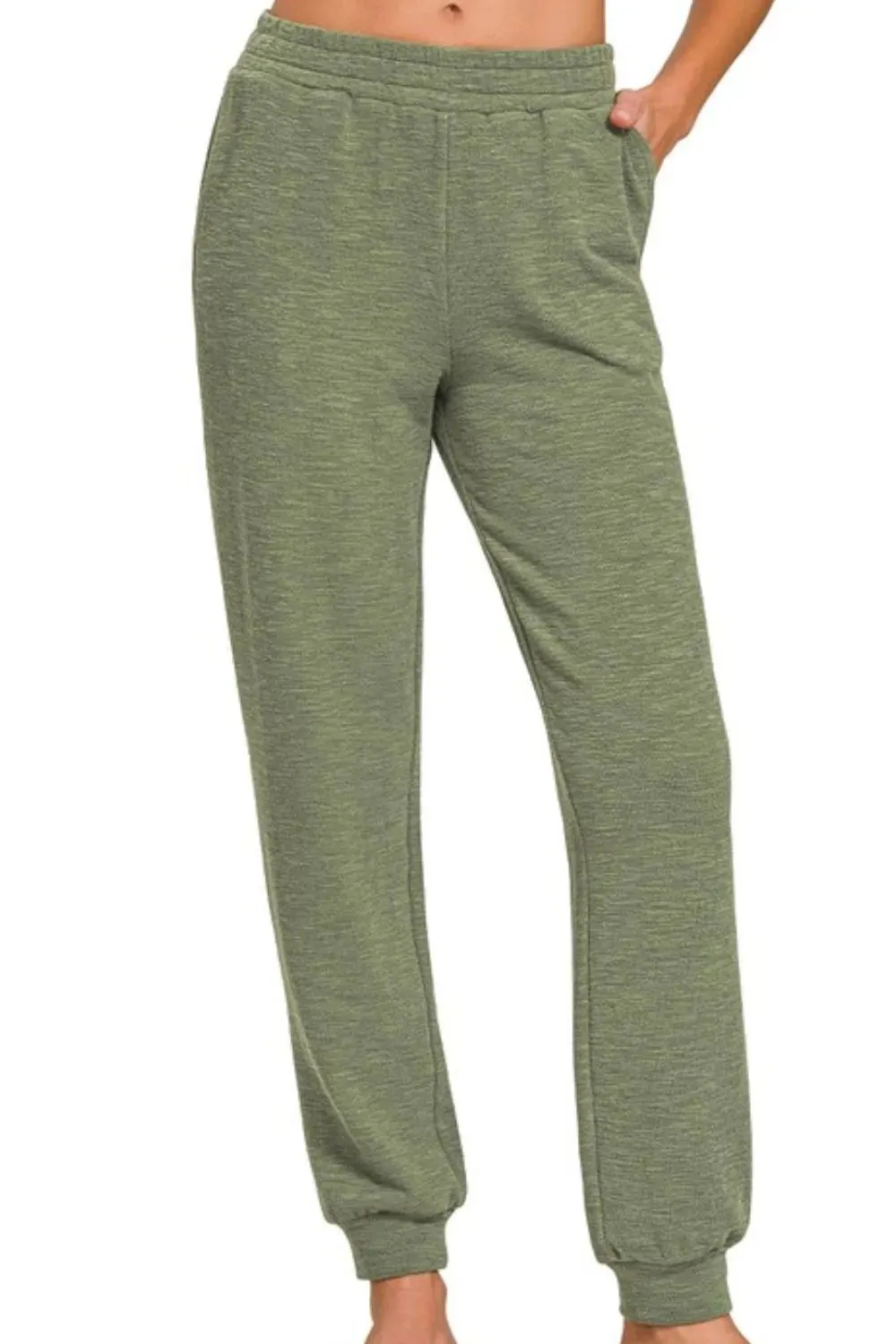 Zenana Cotton Slub Jogger Pants sold by Charming Charlie product image thumbnail 2