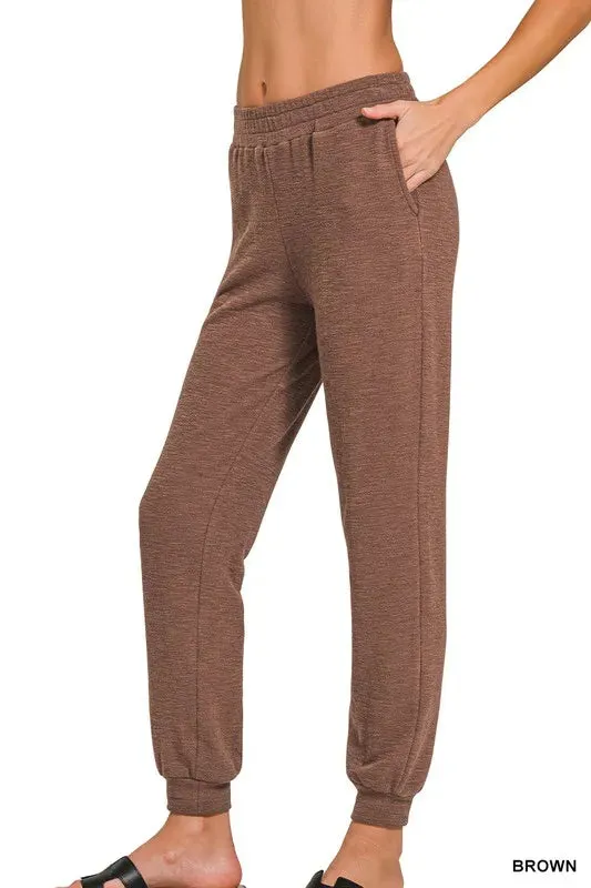 Zenana Cotton Slub Jogger Pants sold by Charming Charlie