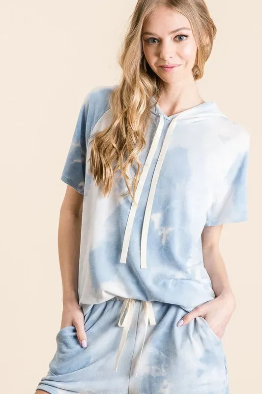 BiBi Tie Dye French Terry Casual Shorts with Twill Tape sold by Charming Charlie product image thumbnail 4