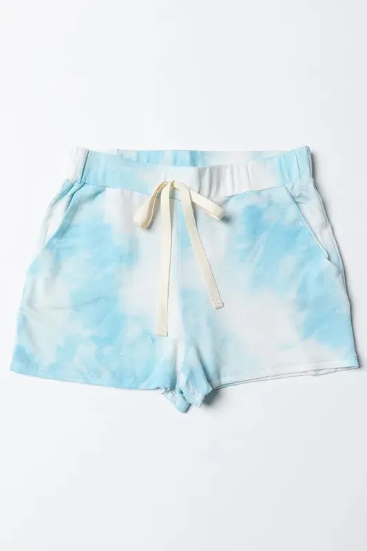 BiBi Tie Dye French Terry Casual Shorts with Twill Tape sold by Charming Charlie product image thumbnail 5