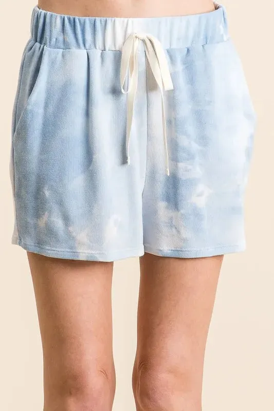 BiBi Tie Dye French Terry Casual Shorts with Twill Tape sold by Charming Charlie product image thumbnail 3