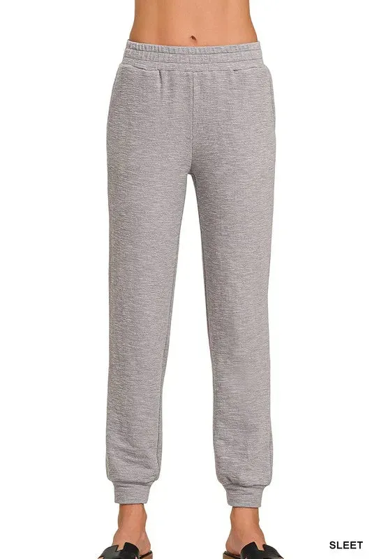 Zenana Cotton Slub Jogger Pants sold by Charming Charlie