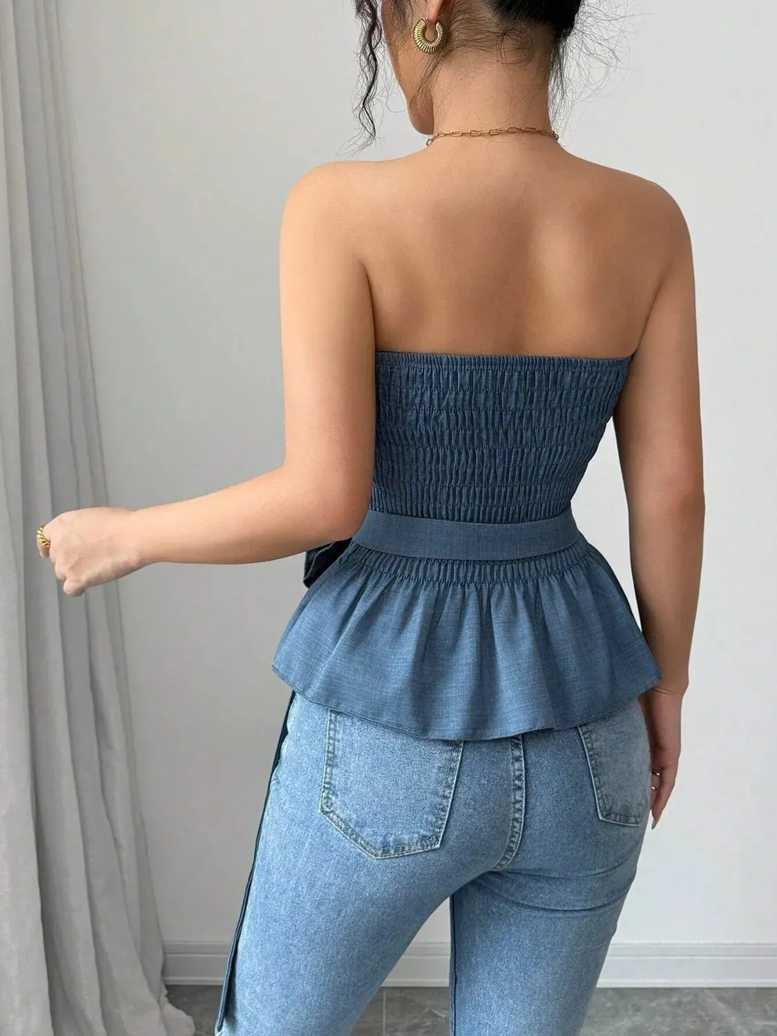 Flower Smocked Tube Top sold by Charming Charlie product image thumbnail 2