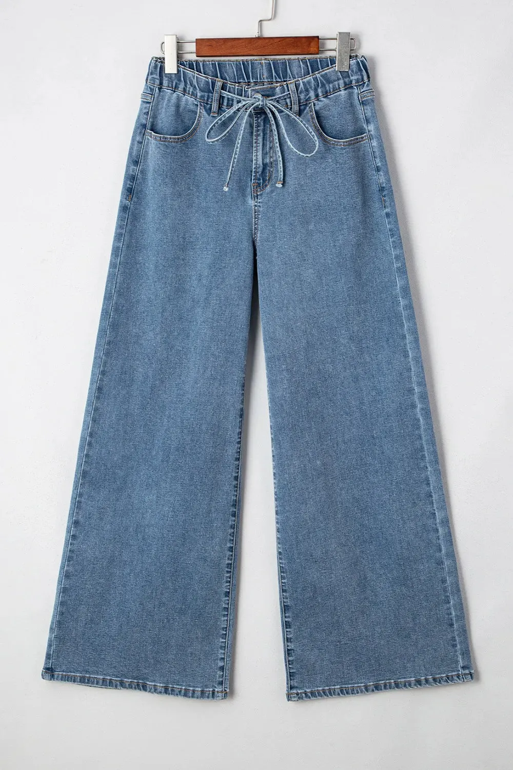 Medium Wash Super Wide Leg Denim Pants sold by Charming Charlie product image thumbnail 5