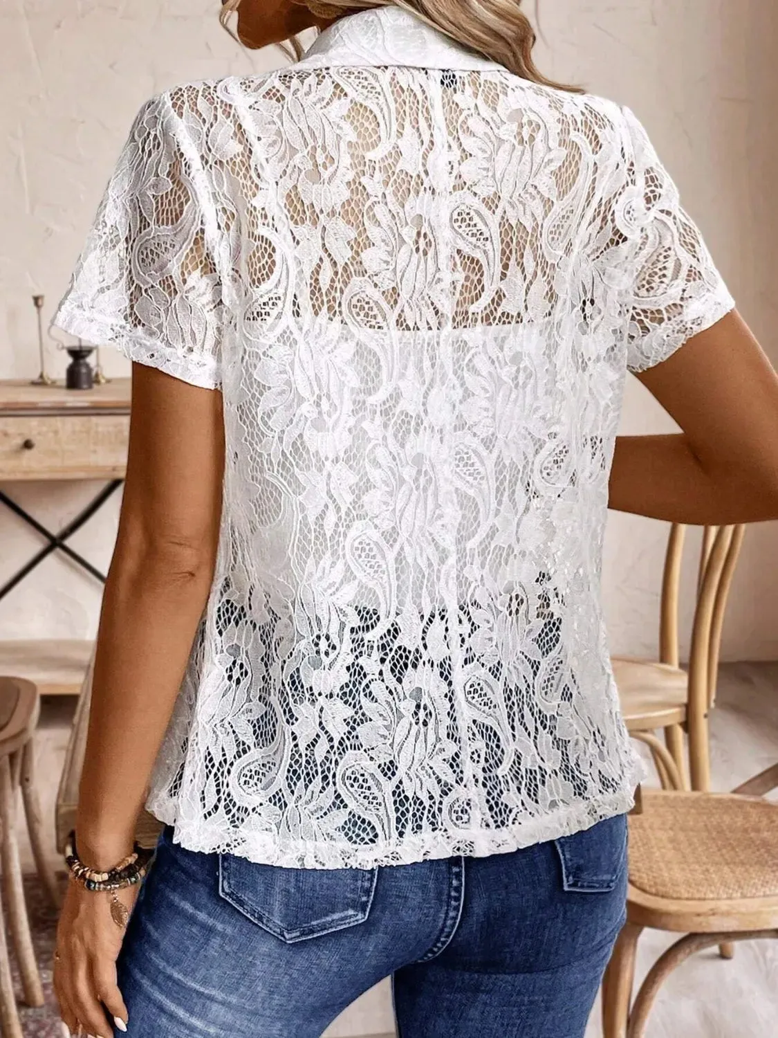 Lapel Collar Lace Blazer sold by Charming Charlie product image thumbnail 4