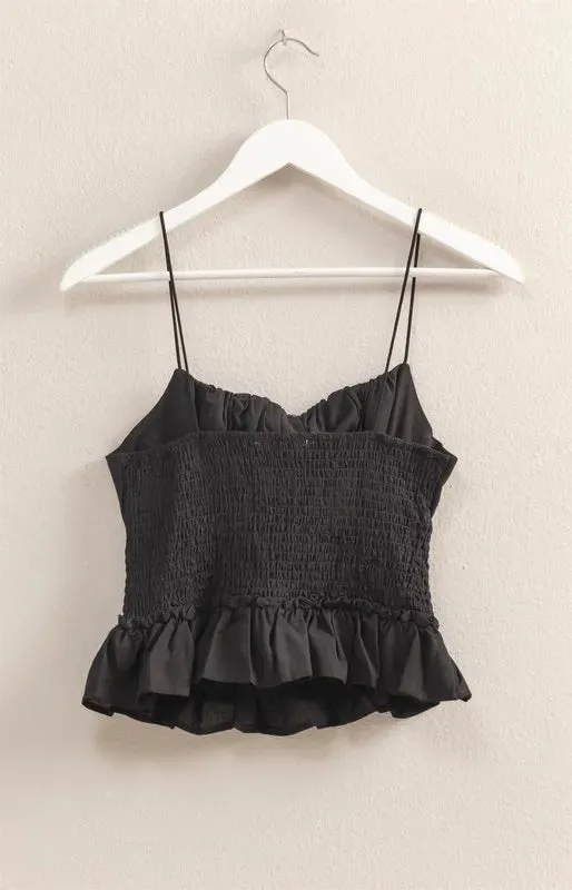 HYFVE Poplin Smocked Waist Summery Cami Top sold by Charming Charlie product image thumbnail 3