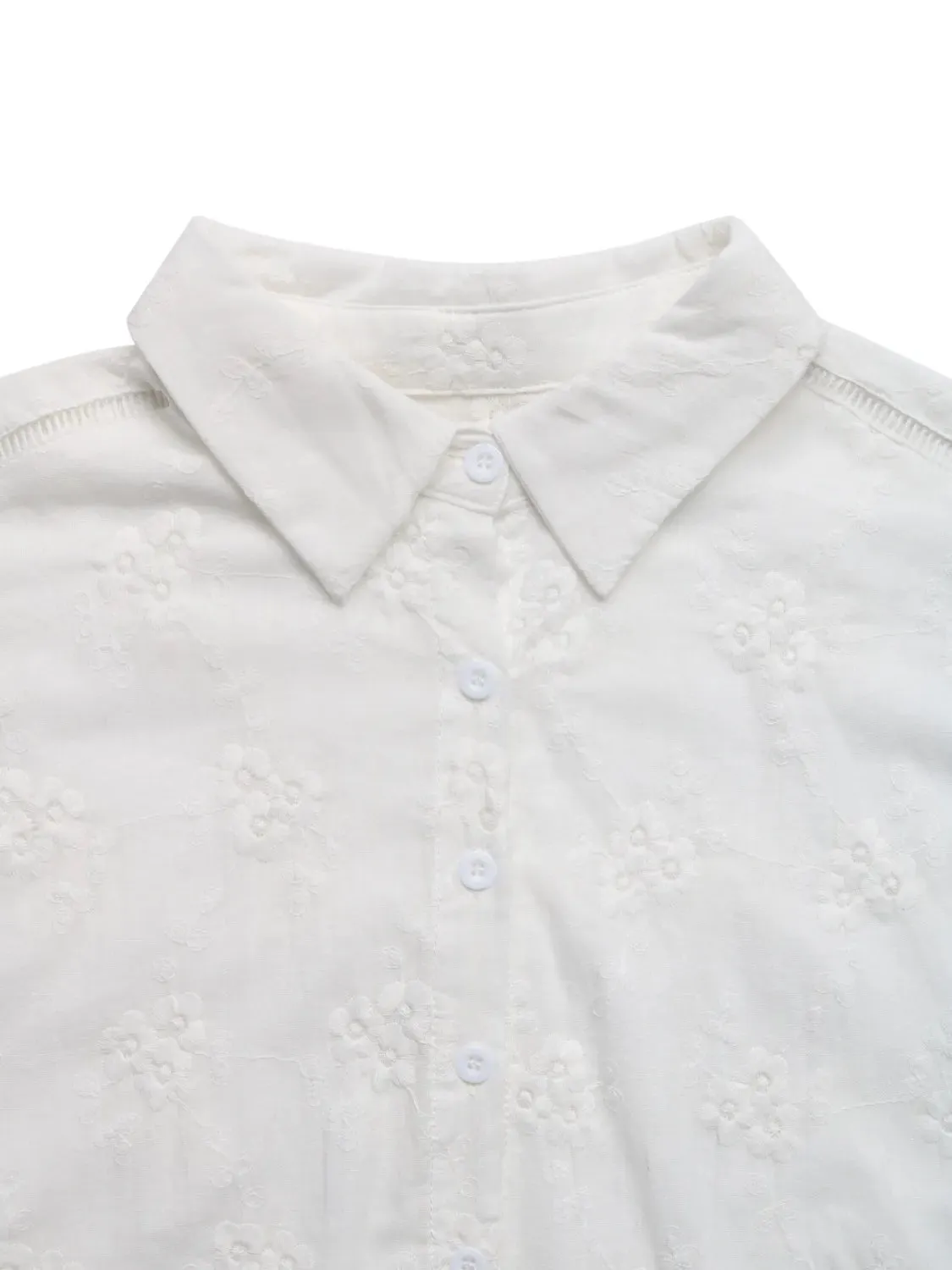 Embroidered Collared Neck Short Sleeve Shirt sold by Charming Charlie product image thumbnail 5