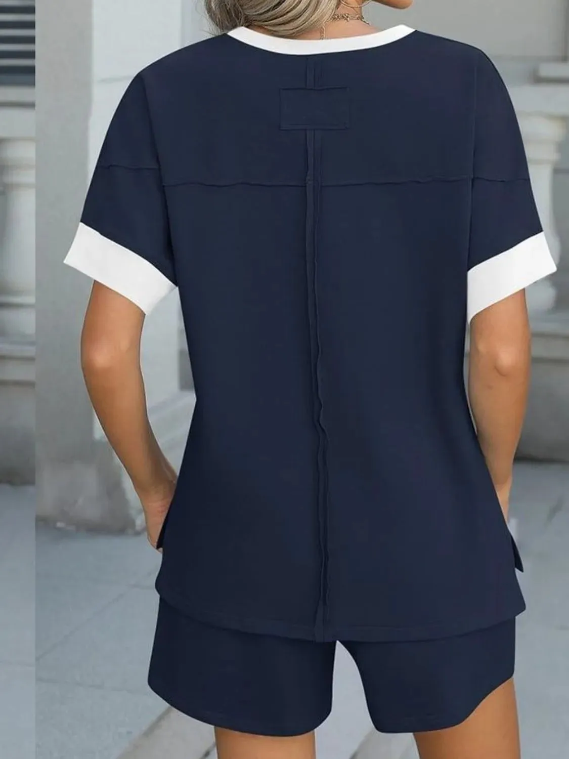 Round Neck Short Sleeve Top and Shorts Set sold by Charming Charlie product image thumbnail 5