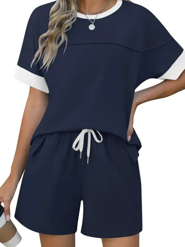 Round Neck Short Sleeve Top and Shorts Set sold by Charming Charlie
