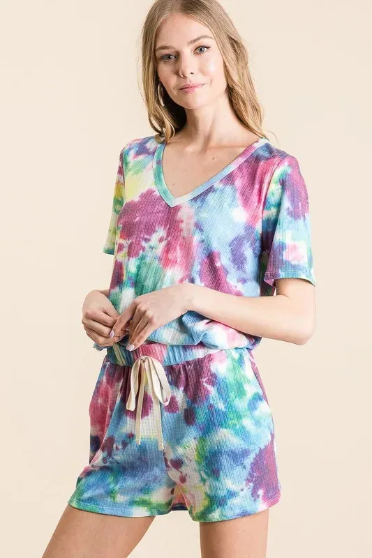 BiBi Tie Dye French Terry Casual Shorts sold by Charming Charlie product image thumbnail 4