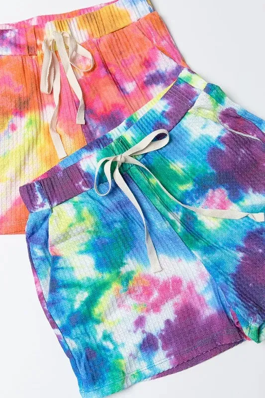BiBi Tie Dye French Terry Casual Shorts sold by Charming Charlie product image thumbnail 3