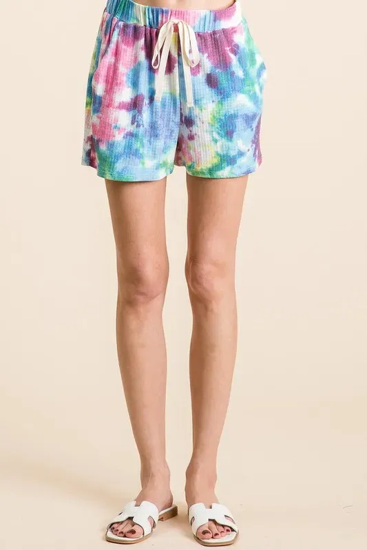 BiBi Tie Dye French Terry Casual Shorts sold by Charming Charlie product image thumbnail 2