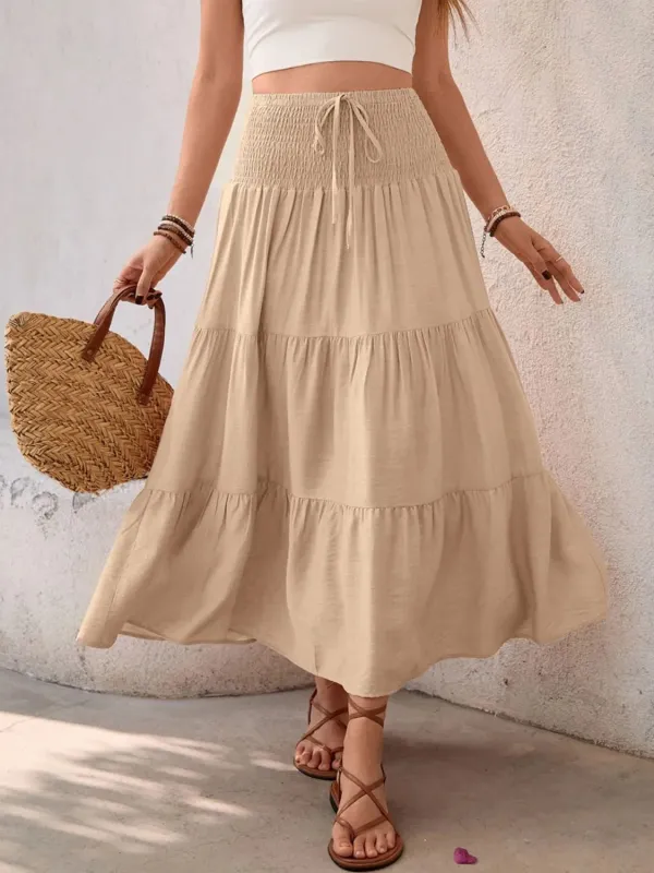 Smocked Tiered Skirt sold by Charming Charlie