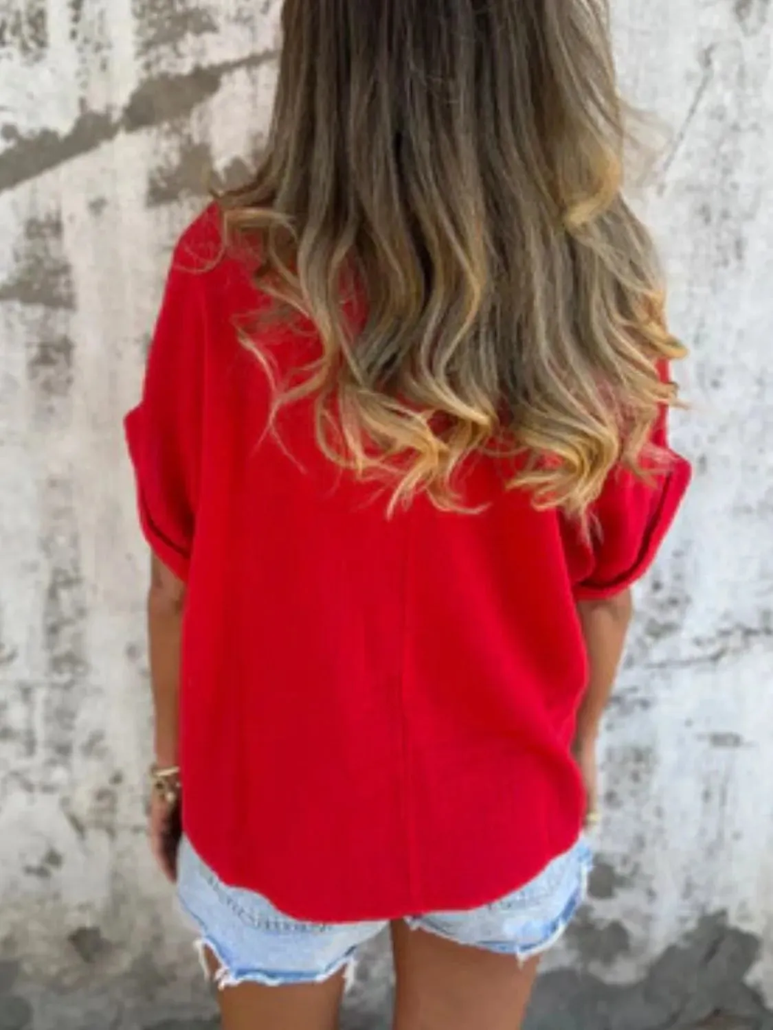 Full Size Round Neck Short Sleeve T-Shirt Plus Size sold by Charming Charlie product image thumbnail 5