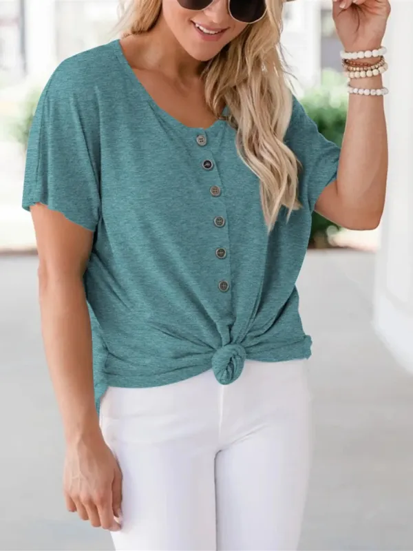 Round Neck Short Sleeve T-Shirt sold by Charming Charlie