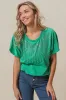 BiBi Rhinestone Beaded Short Sleeve Top sold by Charming Charlie