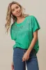 BiBi Rhinestone Beaded Short Sleeve Top sold by Charming Charlie