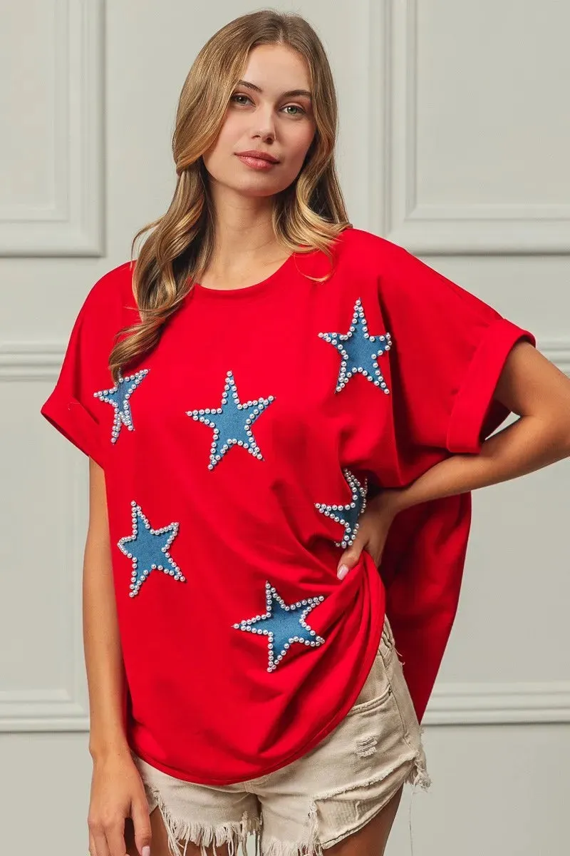 BiBi Fourth Of July Terry T-Shirt sold by Charming Charlie product image thumbnail 4