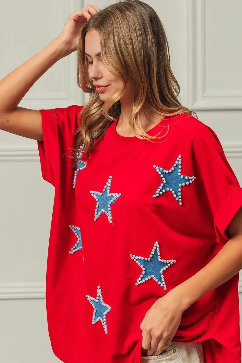 BiBi Fourth Of July Terry T-Shirt sold by Charming Charlie product image thumbnail 3