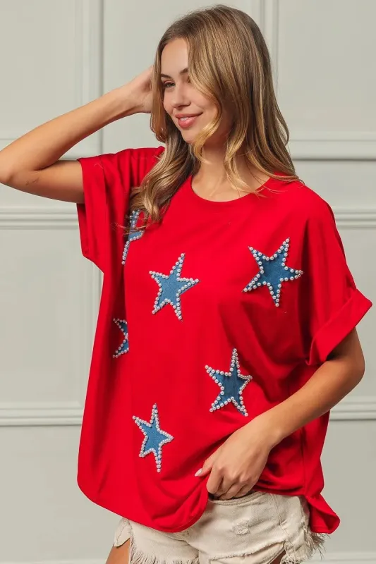 BiBi Fourth Of July Terry T-Shirt sold by Charming Charlie