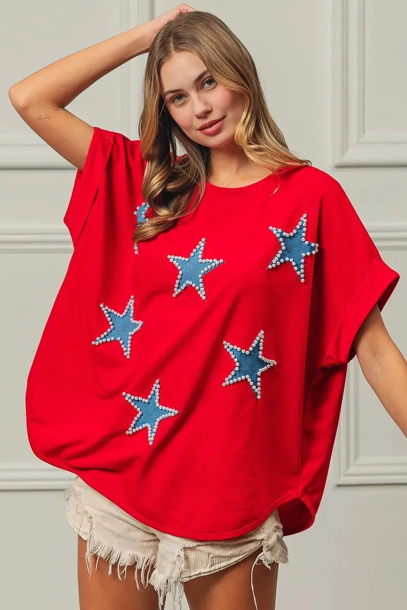 BiBi Fourth Of July Terry T-Shirt sold by Charming Charlie product image thumbnail 5