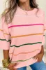 Striped Round Neck Half Sleeve Sweater sold by Charming Charlie