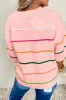 Striped Round Neck Half Sleeve Sweater sold by Charming Charlie